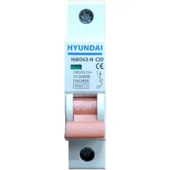 Hyundai HİBD63N1P/20AC Otomatik Sigorta C Tipi 1 Faz 20A. 6kA