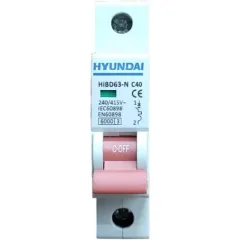 Hyundai HİBD63N1P/40AC Otomatik Sigorta C Tipi 1 Faz 40A. 6kA