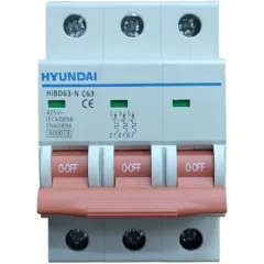 Hyundai HİBD63N3P/63AC Otomatik Sigorta C Tipi 3 Faz63A. 6kA