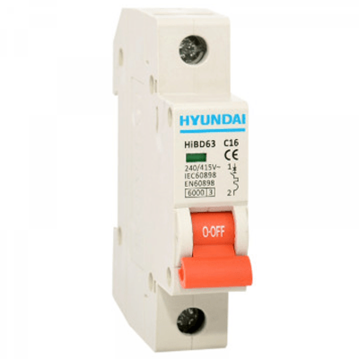Hyundai HİBD63N1P/16AC Otomatik Sigorta C Tipi 1 Faz 16A. 6kA