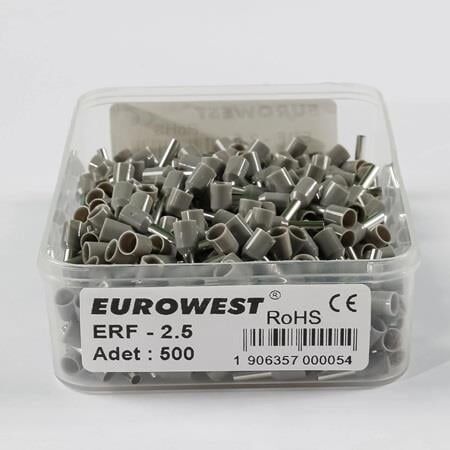 Eurowest 2,5mm İzozeli Kablo Yüksüğü Gri - Yüksek Kaliteli ve Dayanıklı 500 Adet