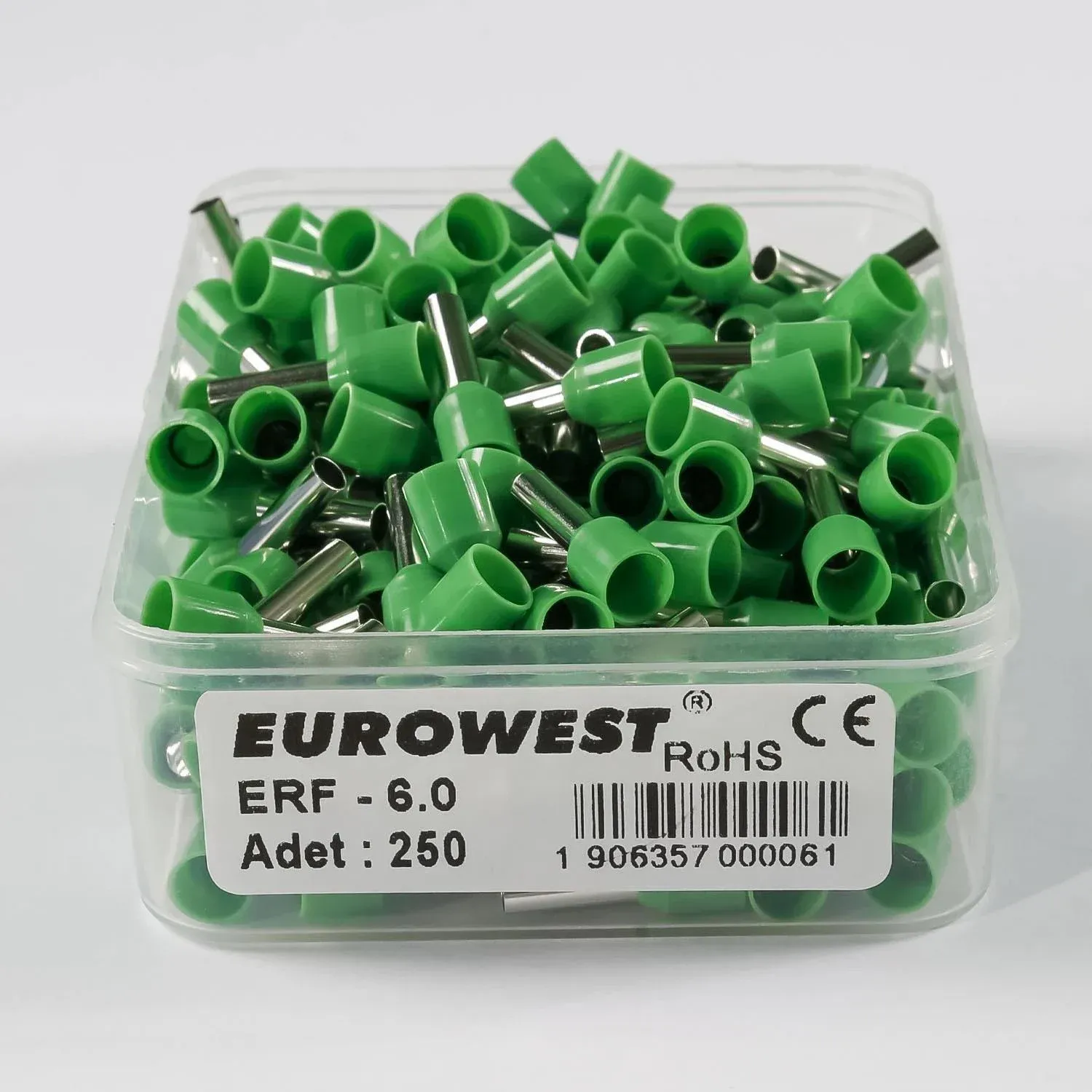 Eurowest 6mm İzozeli Kablo Yüksüğü Yeşil - Yüksek Kaliteli ve Dayanıklı 250 Adet