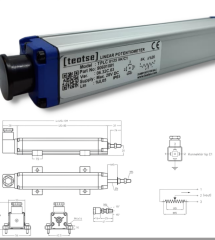 TEOTSE Piston Tip Lineer Cetveller 28 V DC Max. Girişi Çal. Boyu 100mm 5 kOhm